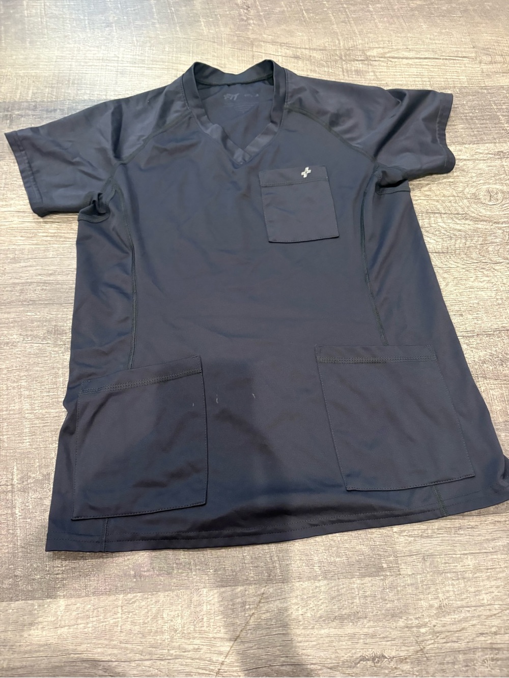 Women’s Navy V-Neck Scrub Top with Pockets And Pants